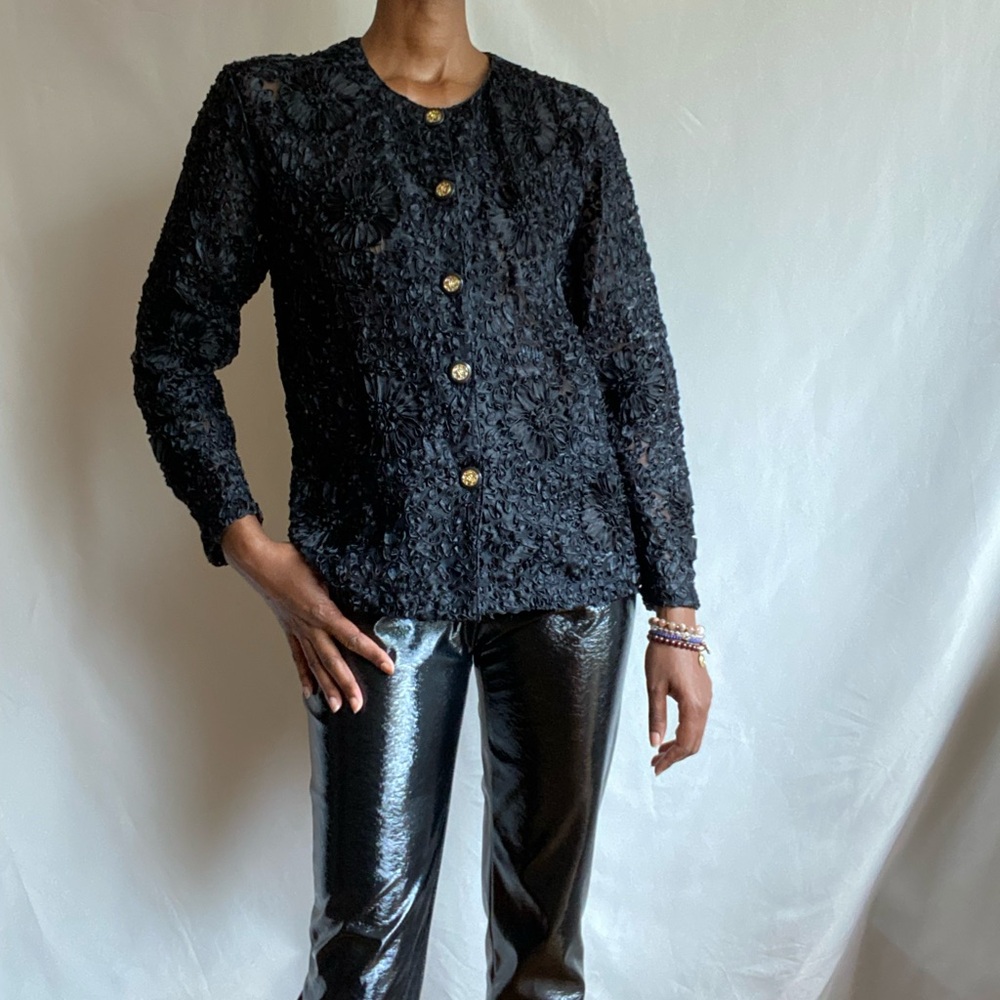 Vintage textured flora cardigan